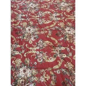 Ralph Lauren Vintage USA Danielle Marseilles Deep Red Floral King Comforter